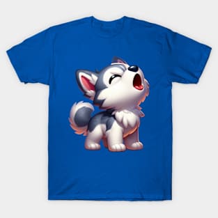 Cute Howling Husky Puppy T-Shirt